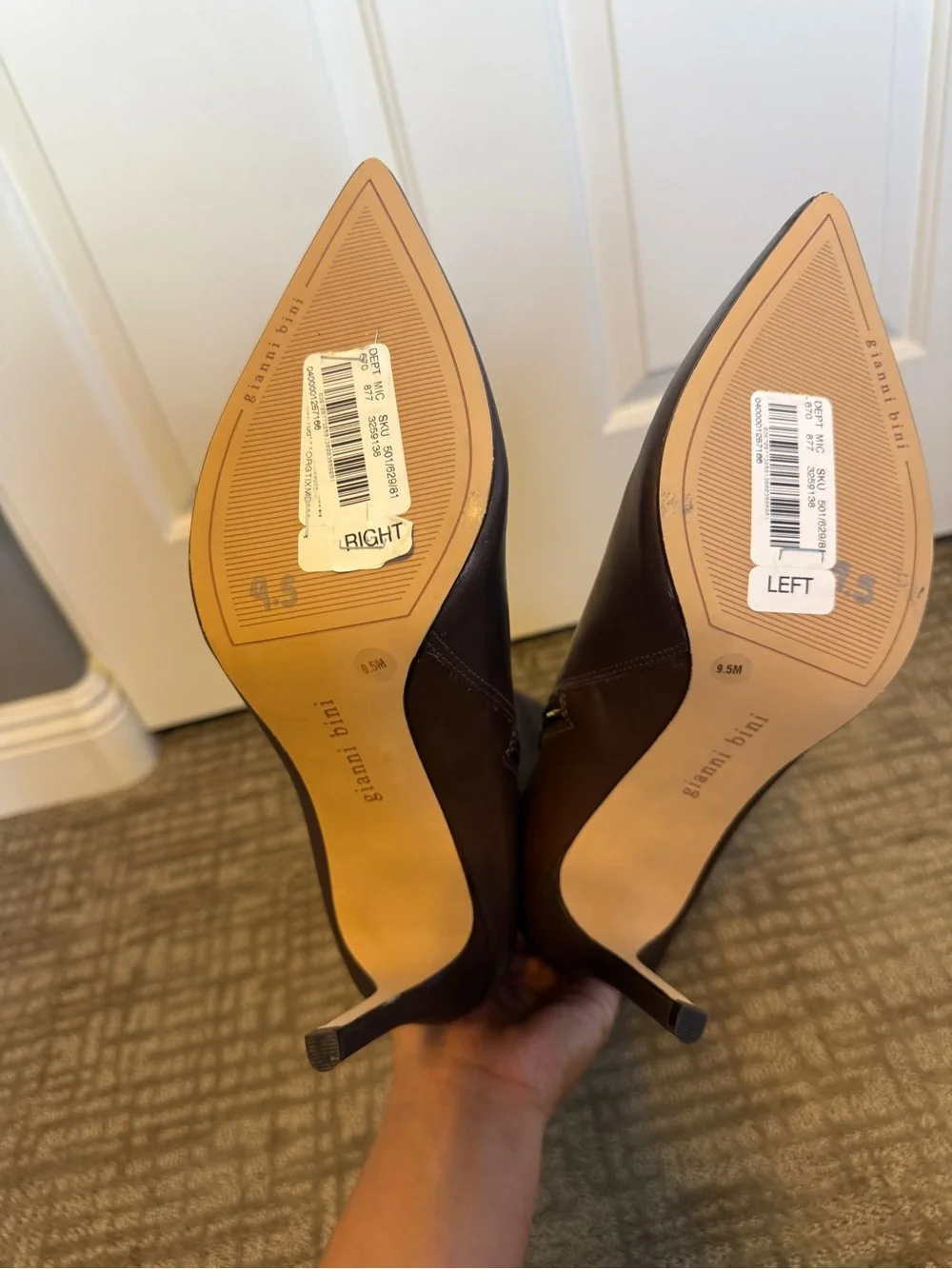 Gianni Bini Brown Knee High Pointed Toe Stiletto Boots Size 9.5 NWT